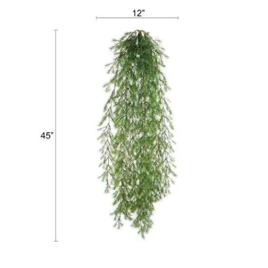 Set of 2: 46" Sprengeri Ivy Vine Bush with Realistic Fronds, UV Resistant, Indoor/Outdoor, Hanging Plants, Faux Greenery, Patio & Garden, Home & Office Decor {3}