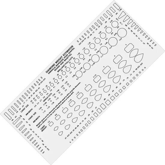 Diamond Gemstone Weight Gauge Gem Sizer Template Tool {1}