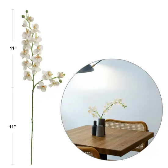 White Dancing Orchid Stem - 12-Pack, Silk Flowers, Lifelike Blooms, Ideal for Floral Arrangements, Home & Event D&eacute;cor - Perfect for All Seasons, Floral Home by Artificial Flowers {2}
