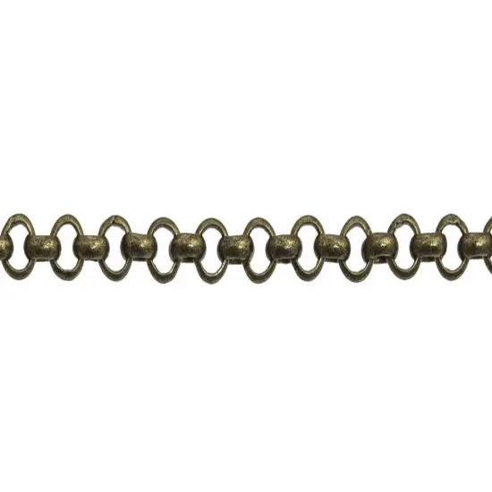 JewelrySupply 3.5mm Antique Brass Plated Rolo Chain (Priced per Foot) {1}