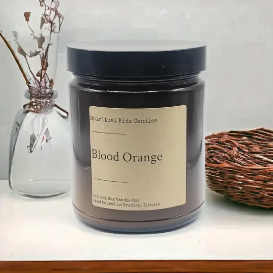 Blood Orange Soy Candle 8oz 35-40 Hours Poured with All Natural Soy Wax and Fragrant/ Essential Oils! | Citrus Candle {3}