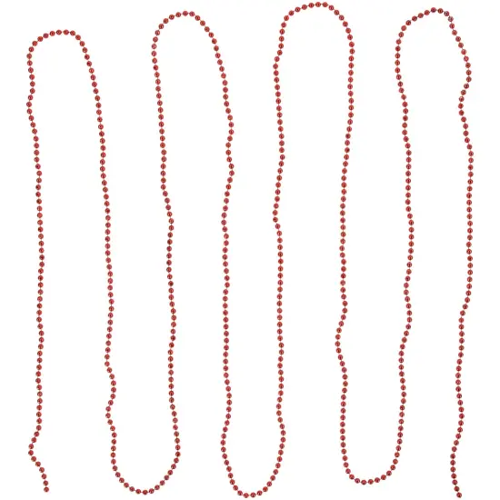 Northlight Shiny Beaded Christmas Garland -15' x .25" - Crimson Red - Unlit {3}