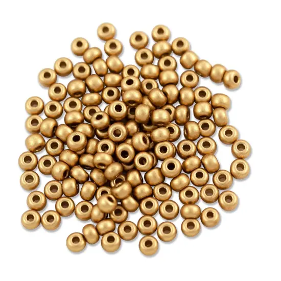 Czech Seed Beads - 6/0 Matte Gold (10 Grams) {1}