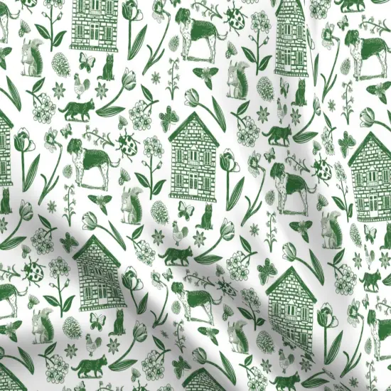 Various Fabrics by the Yard or Fat Quarter Garden Floral Dog Cat Country Rustic Nature Farm Animal Custom Printed Fabric by Spoonflower {5}