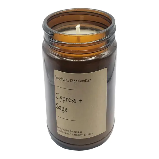 Cypress & Sage Soy Candle 8oz 35-40 Hour Poured with All Natural Soy Wax and Fragrant/ Essential Oils! {2}