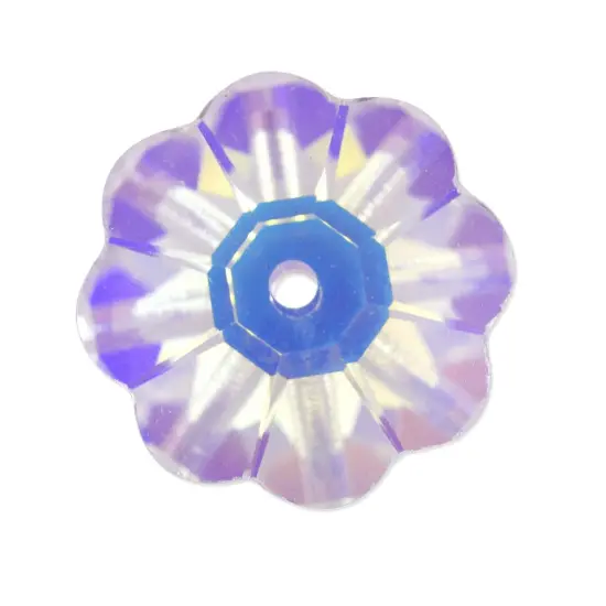 Preciosa Crystal Loch Flower 8mm Crystal AB (Package of 5) {1}