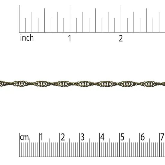 JewelrySupply 1mm Antique Brass Plated Spiral Link Rope Chain (Priced per Foot) {2}