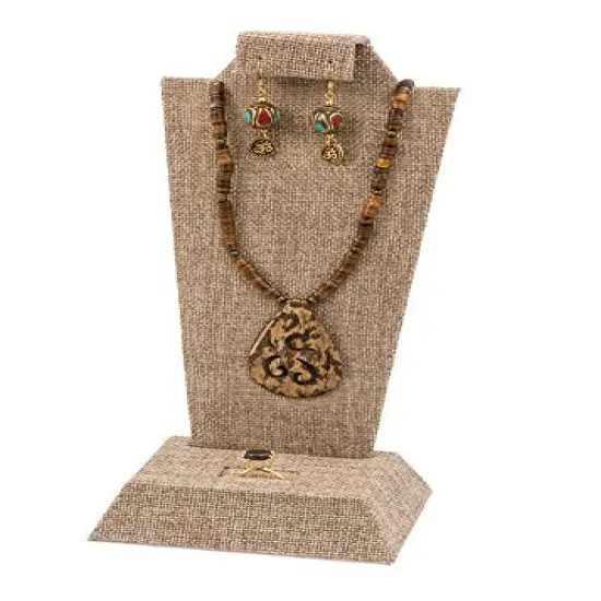 Deluxe Multi-Function Earring, Necklace & Ring Burlap Jewelry Display {2}