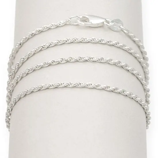 Rope Chain Diamond Cut 1.7mm 18" Sterling Silver (1-Pc) {3}