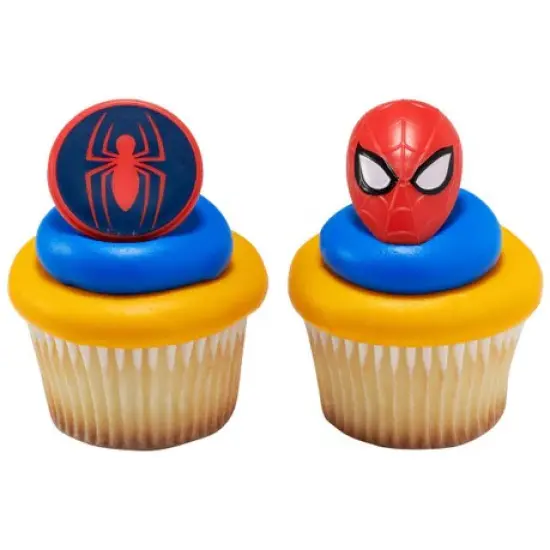Marvel's Spider-Man Spider and Mask Cupcake Rings - set of 12 {1}