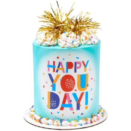 Gold Spray Mylar Celebration cake and cupcakes picks - set of 6 {3}