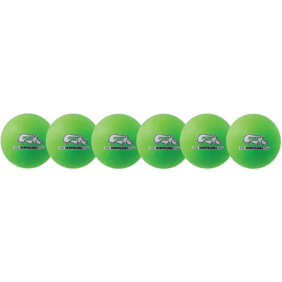Rhino Skin&reg; 6-Inch Low Bounce Dodgeball Set, Neon Green, Set of 6 {1}