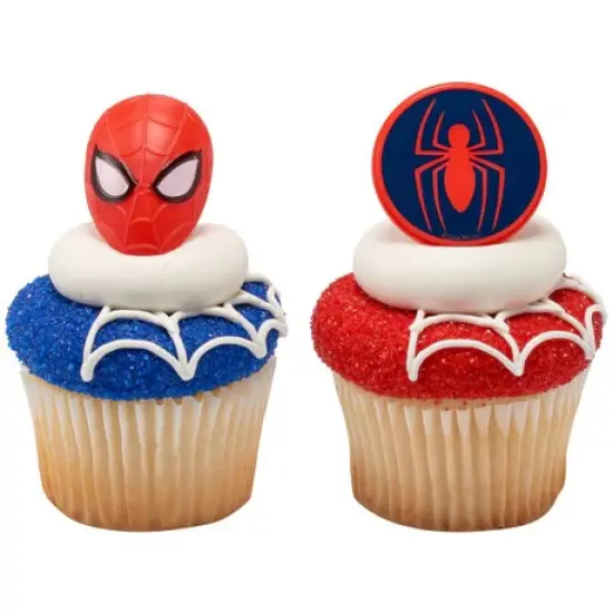 Marvel's Spider-Man Spider and Mask Cupcake Rings - set of 12 {5}