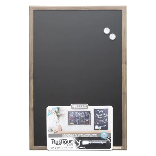 Wood Frame Magnetic Chalkboard Set 20in X 30in Rustique {1}