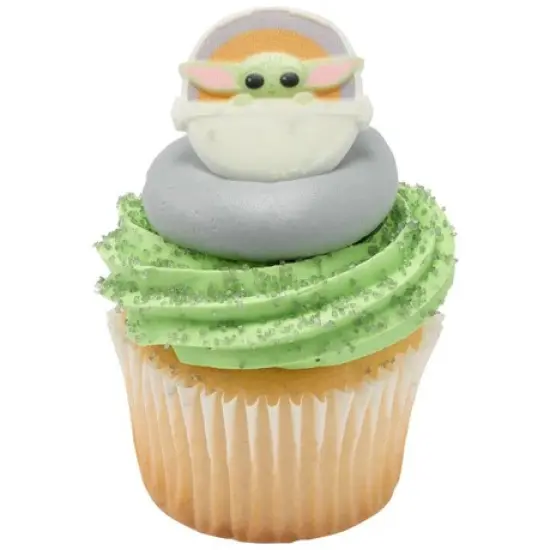 Star Wars Disney The Mandalorian The Child Baby Yoda Cupcake Cake Decorating Rings 12 set {4}