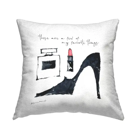 Stupell Industries Favorite Things Glam Fashion Accessories Phrase Outdoor Printed Pillow {1}
