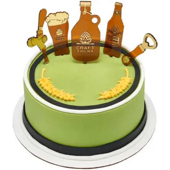 Craft Brew Bourbon Beer Tap Bottle Opener Glass Jug Set Cake Kit {5}