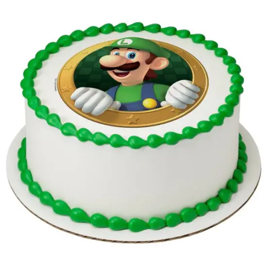 Super Mario Luigi Okie Dokie! Edible Cake Image PhotoCake {1}