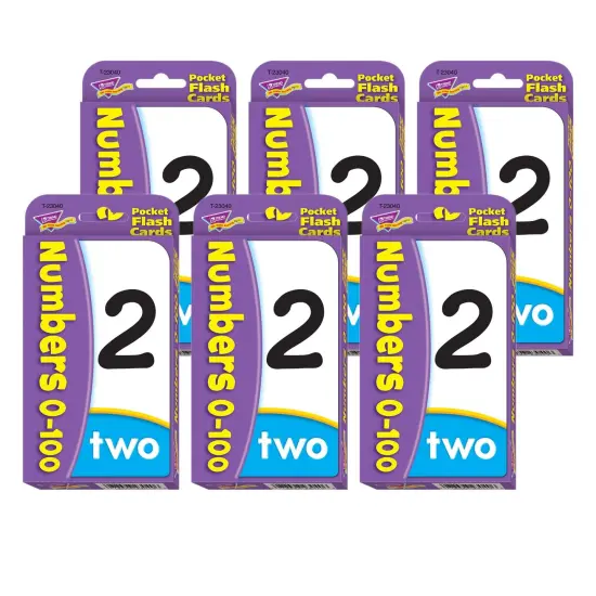 Numbers 0-100 Pocket Flash Cards, 6 Packs {1}