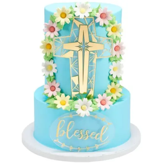 Religious Stained Glass Cross Set Cake Kit {1}