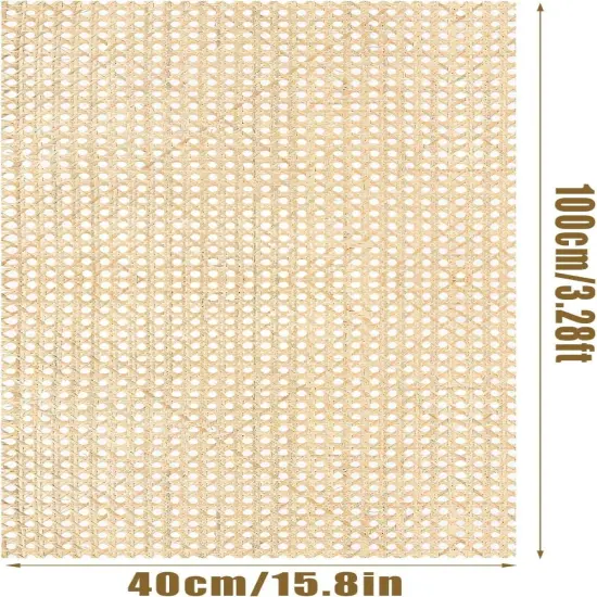 Cane Rattan Webbing Roll, 3.28Ft X 15.8Inch Woven Open Rattan Mesh Natural Rattan Webbing for Caning Projects Star Anise Wide Rattan for DIY Crafts Cabinet Chair Furniture {3}