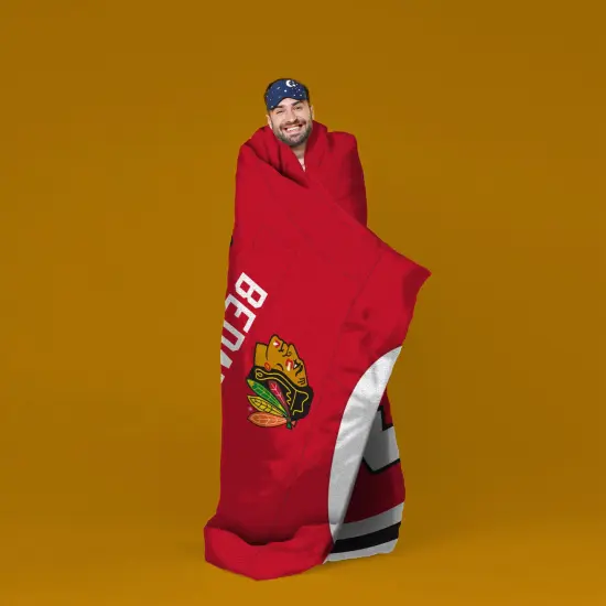 Sleep Squad Chicago Blackhawks Connor Bedard 60&rdquo; x 80&rdquo; Raschel Plush Blanket {2}