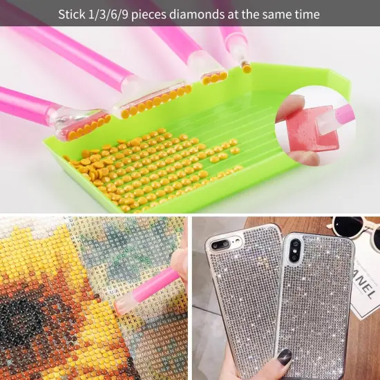 117Pcs 5D DIY Diamond Painting Tools and Accessories Kits with Diamond Embroidery Box and Multiple Sizes Painting Pens for Adults to Make Art Craft {4}