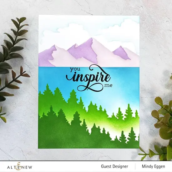 Mountain Scene Stencil {6}