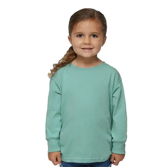 Rabbit Skins&reg; Toddler Fine Jersey Crewneck Long Sleeve Tee - 3302 Natural heather {7}