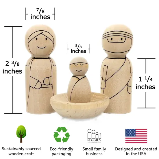 Christmas Nativity Peg Doll Set by Pegsies&trade; {2}