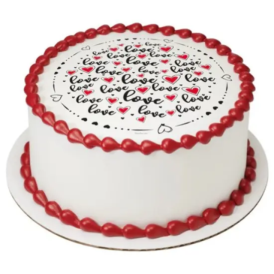 Love Valentines Day Edible Cake, Cupcake or Cookie Image PhotoCake {3}