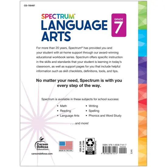 Spectrum Gr7 Language Arts Workbook {2}