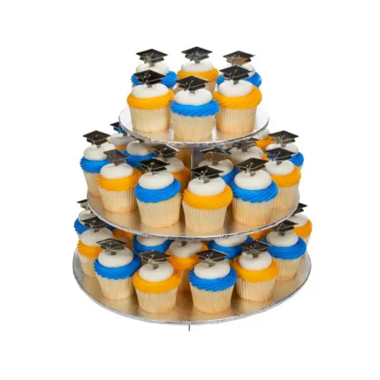 Graduation Black Metallic Hat Cupcake Cake Pics - set of 12 {3}