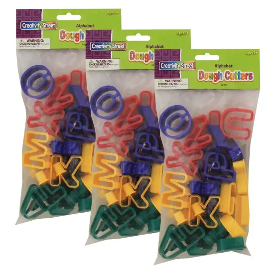 Dough & Clay Cutter Set, Capital Letters, 1-9/16", 26 Pieces Per Pack, 3 Packs {1}