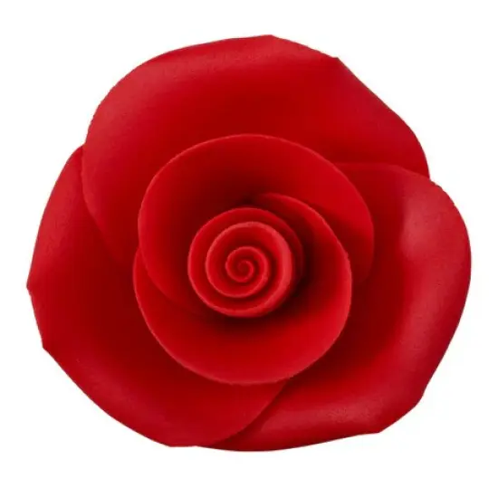 Red 2" Rose Sugar Soft Premium Edible Decorations - 18 roses per order {1}