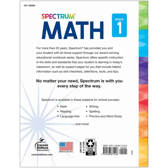 Spectrum Gr 1 Math Workbook {2}