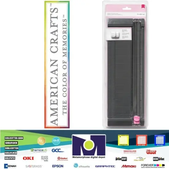 American Crafts Portable Craft Blade Trimmer 12 Inches (3 Pieces) Black / Pink 368095 {1}