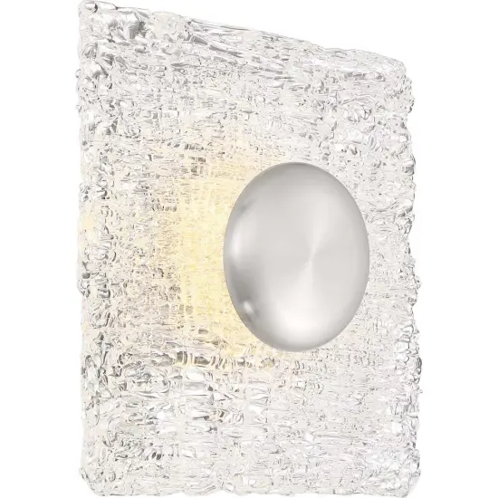 Nuvo Riverbed 11w LED Square Flush w/ Woven Glass in Polished Nickel 3000k warm-white {1}