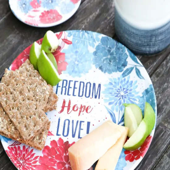 14" Patriotic "Freedom Hope Love" Serving Platter - Independence Day {3}