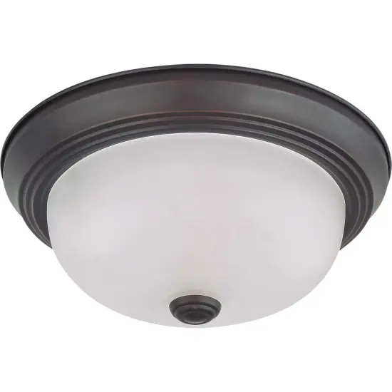 Nuvo 2-Light 11" Flush Mount Fixture w/ Frosted White Glass in Mahogany Bronze {1}