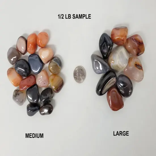 Assorted Tumbled Agate Stones - Bulk Tumbled Crystals {3}