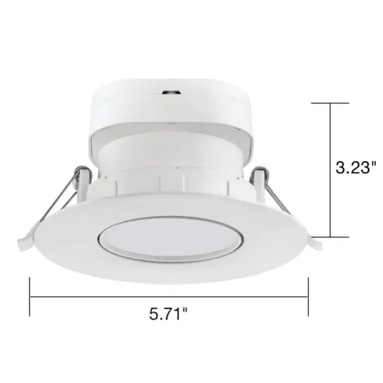 Satco 4" 7W Round LED Gimbal Downlight - 5000K - Cool White, White Finish {2}