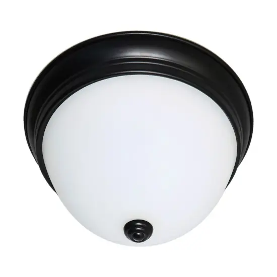Nuvo 16.5w Close-To-Ceiling Flush 120v Mahogany Bronze & Frosted Glass 3000k warm-white {1}