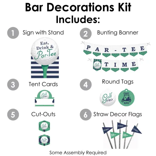 Big Dot of Happiness Par-Tee Time - Golf - DIY Birthday or Retirement Party Signs - Snack Bar Decorations Kit - 50 Pieces {4}