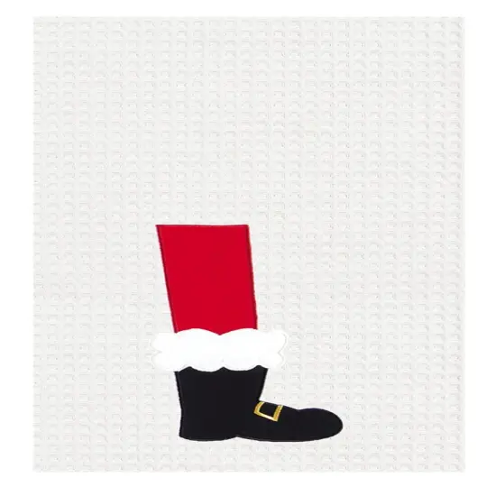 Santa Boots Waffle Weave Kitchen Towel Set of 2 {4}