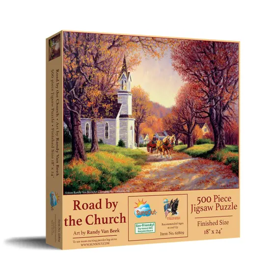 Sunsout Road by the Church 500 pc Jigsaw Puzzle 62809 {3}