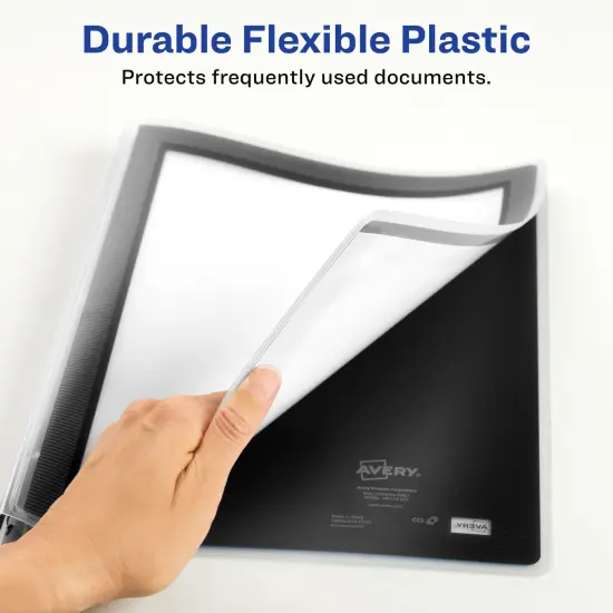 Avery Flexi-View 3 Ring Binder, 1/2" Round Rings, 1 Navy Blue Binder (15766) - 12 Pack {4}