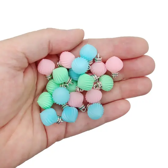 10 Pastel Miniature Ornaments, Tiny Baubles for Dollhouse or Small Tabletop Christmas Trees, 3/4 inch tall, Adorabilities {7}