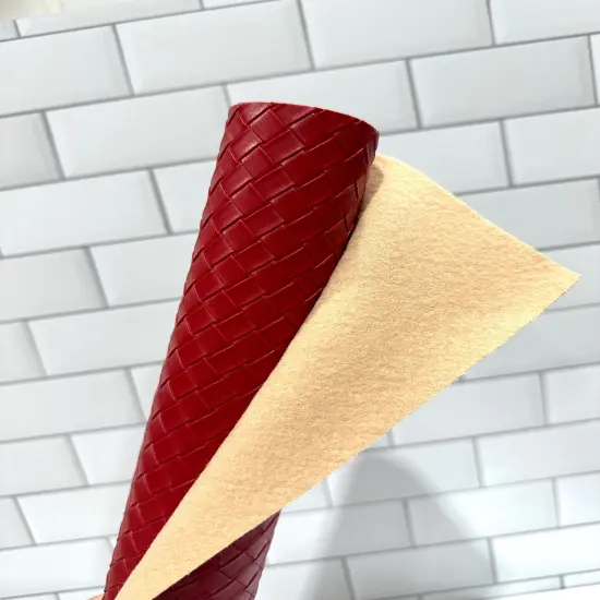 Red Diamond Weave Vinyl {1}