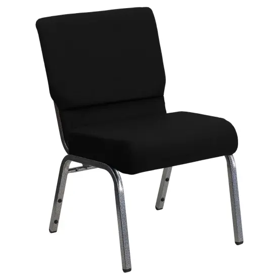 Emma and Oliver Stacking Auditorium Chair with 21" Seat BlackFab/SilverVein {2}